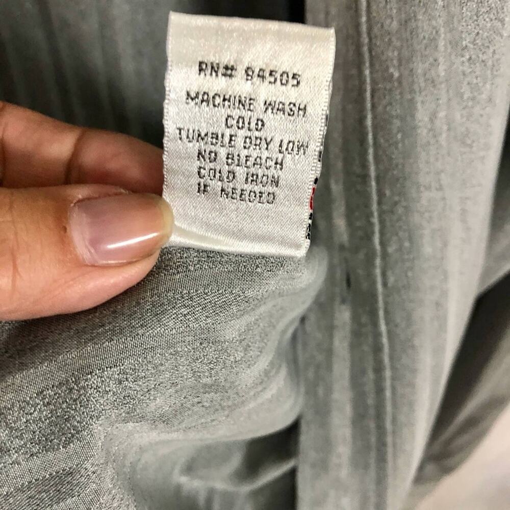 BC Ethic Men's Gray Ghost Stripes Button Up Long Sleeve Shirt Size XL - Picture 8 of 10